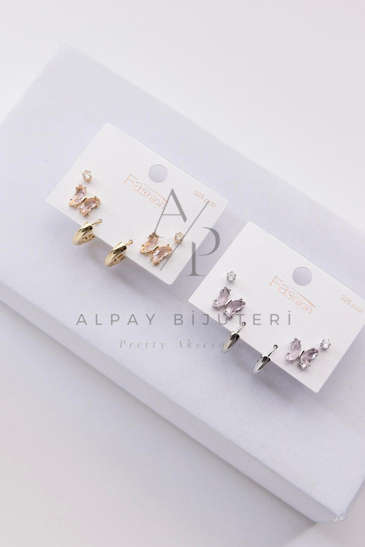 Altılı Şık Tasarım Küpe