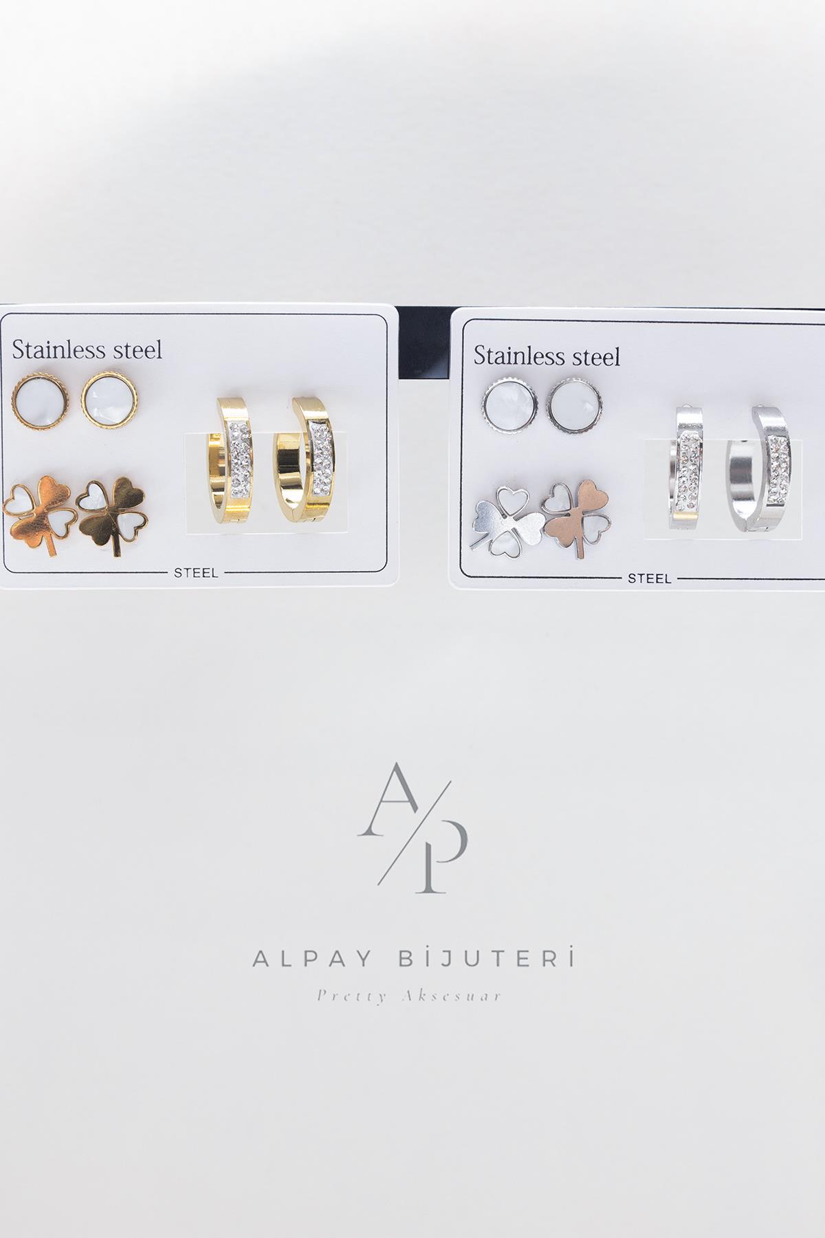 Altılı Çelik Küpe