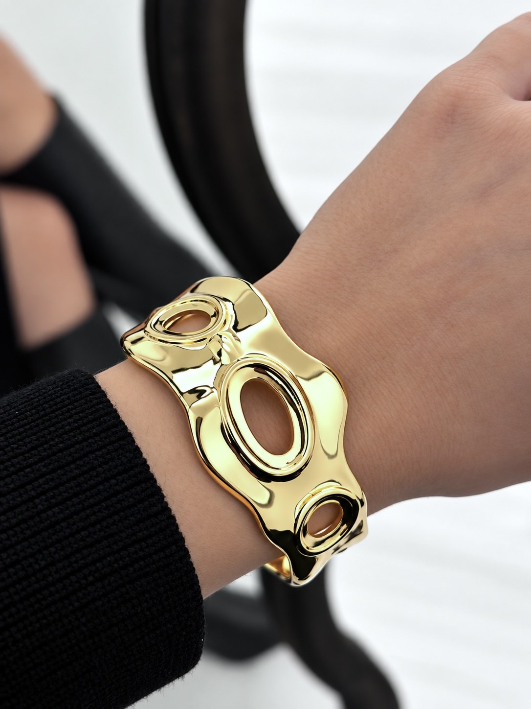 VIP Luxury Gold Kelepçe Bilezik