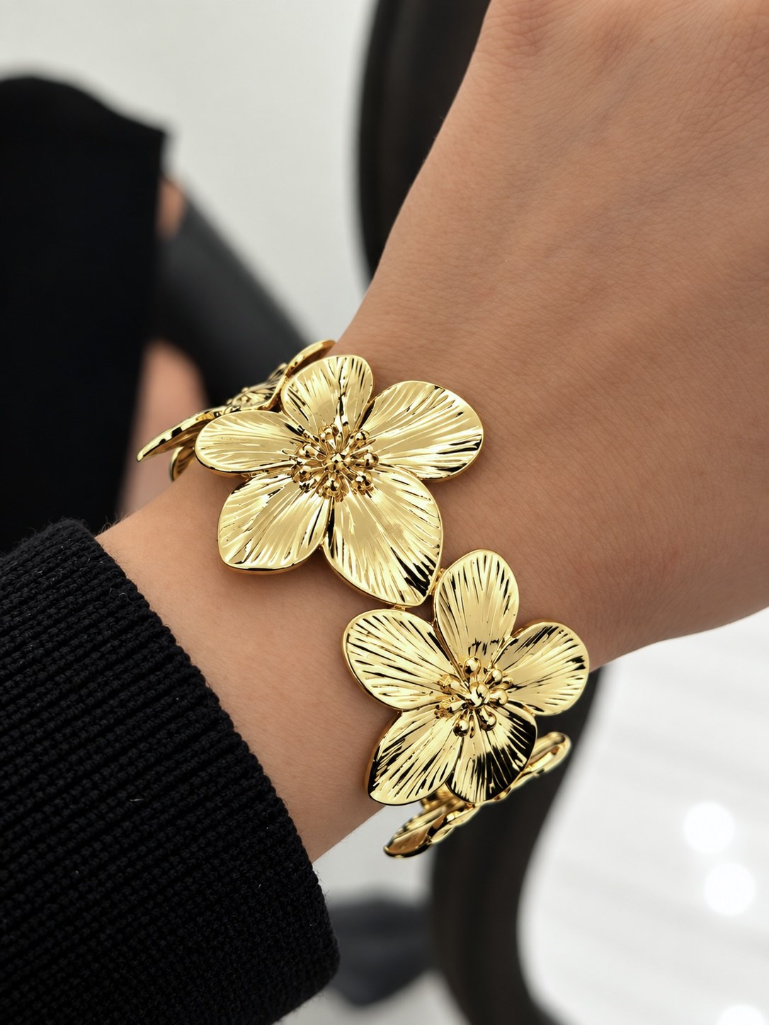 VIP Luxury Gold Kelepçe Bilezik