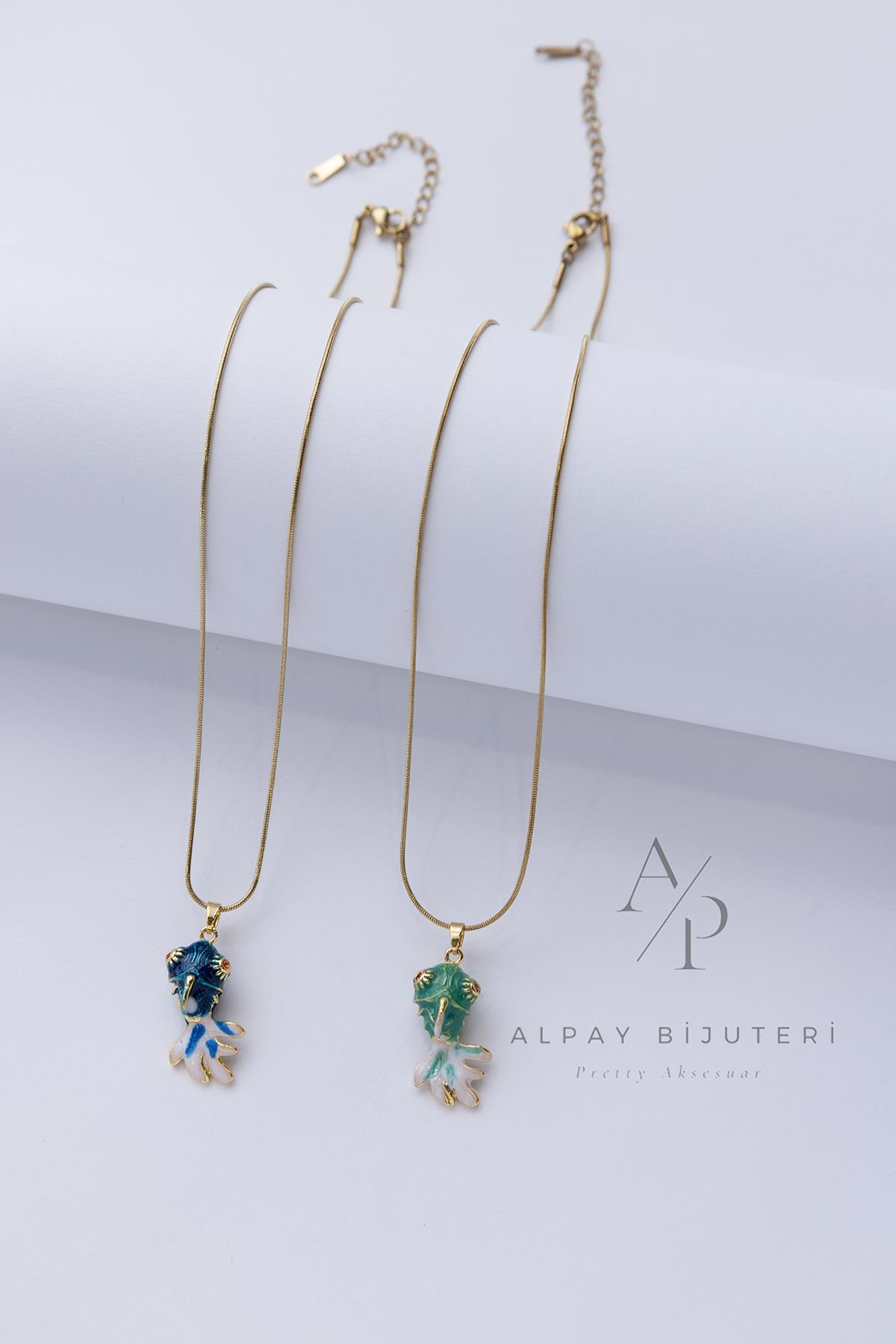 Balık Figürlü Çelik Kolye