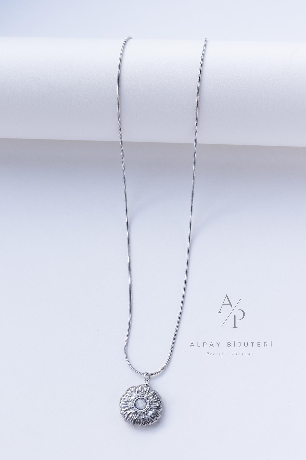 Yuvarlak Sembol Çelik Kolye