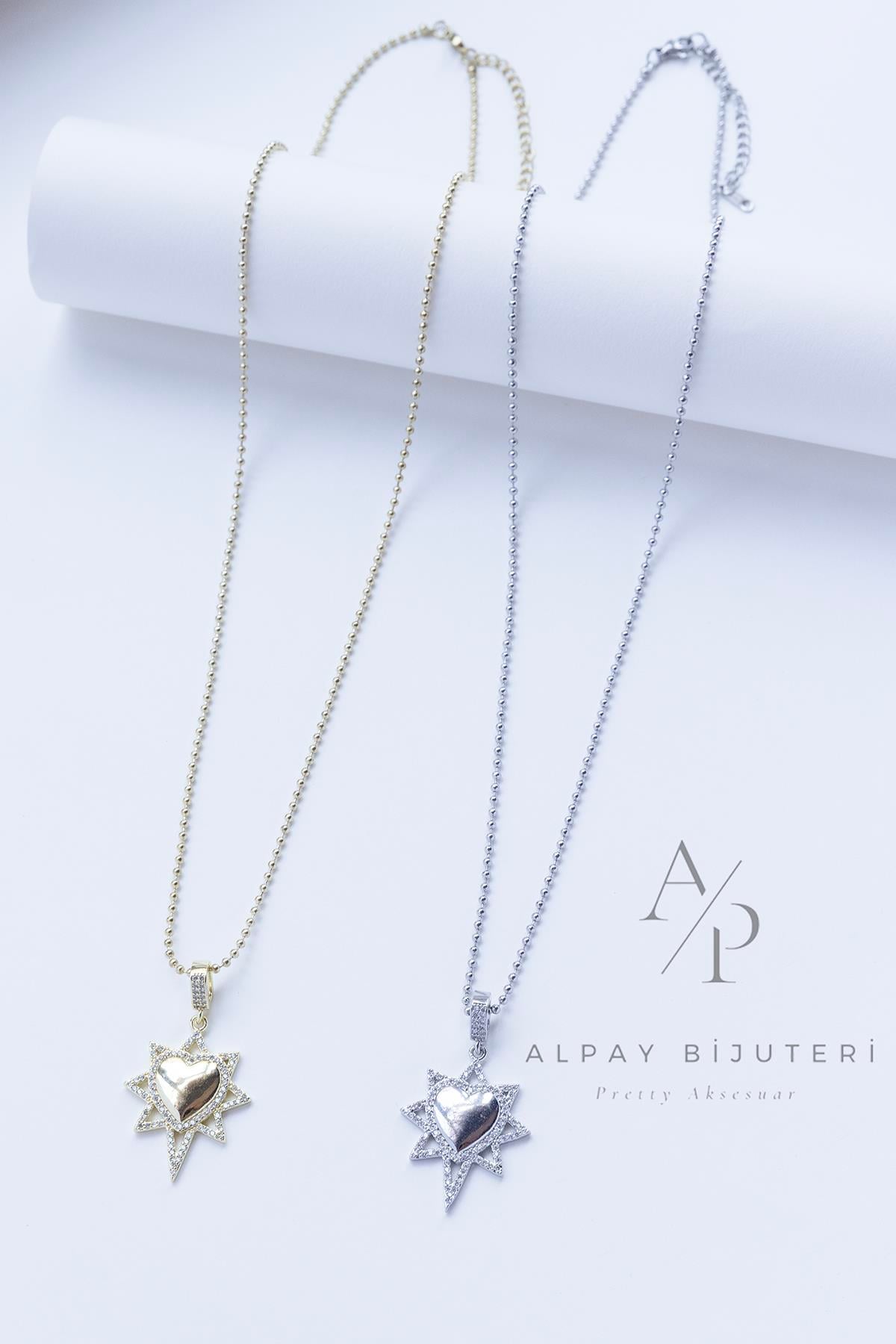 Kalp Model Çelik Kolye