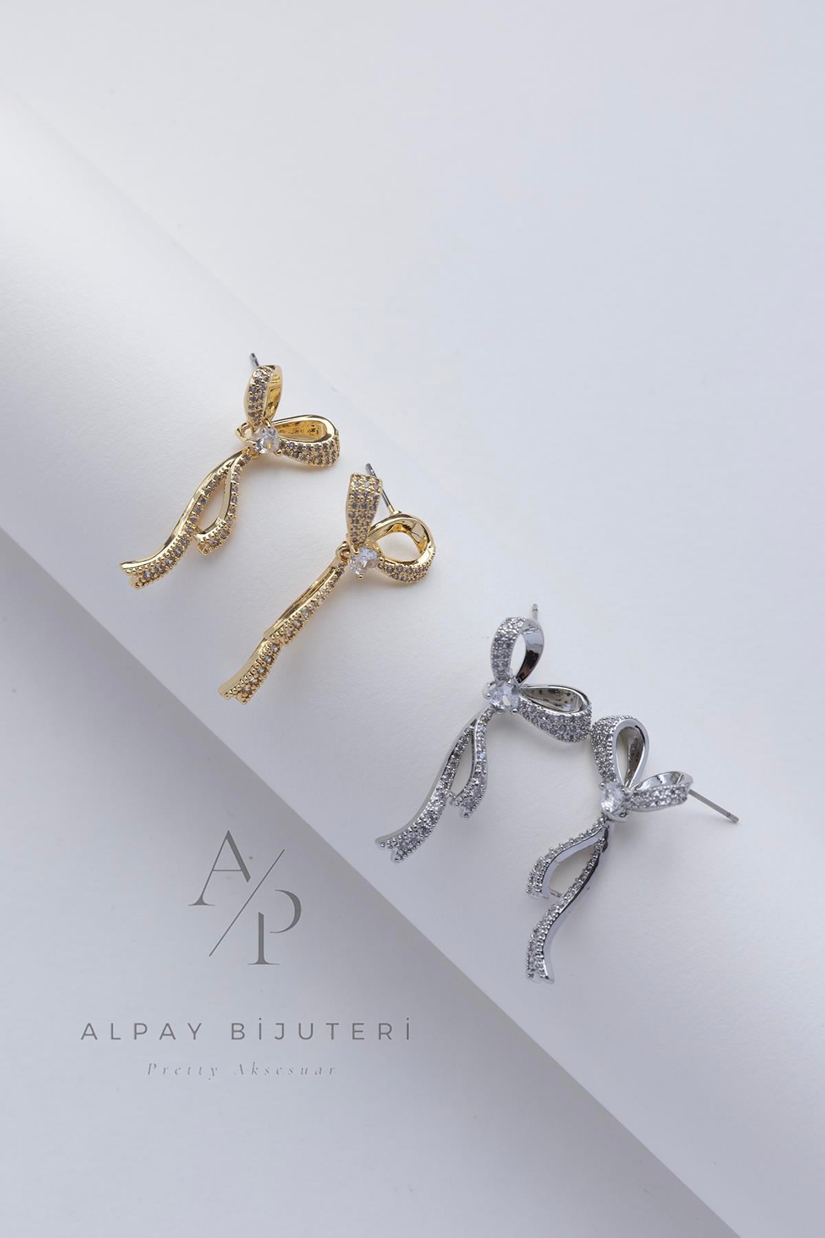 Zirkon Taş Fiyonk Küpe