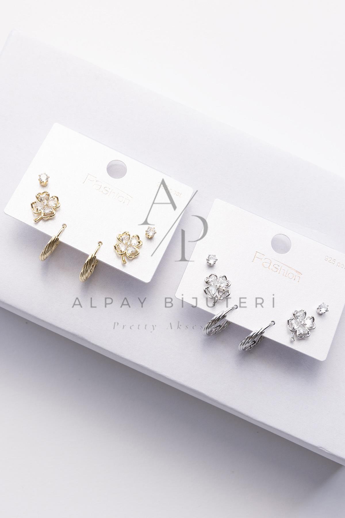 Altılı Şık Tasarım Küpe