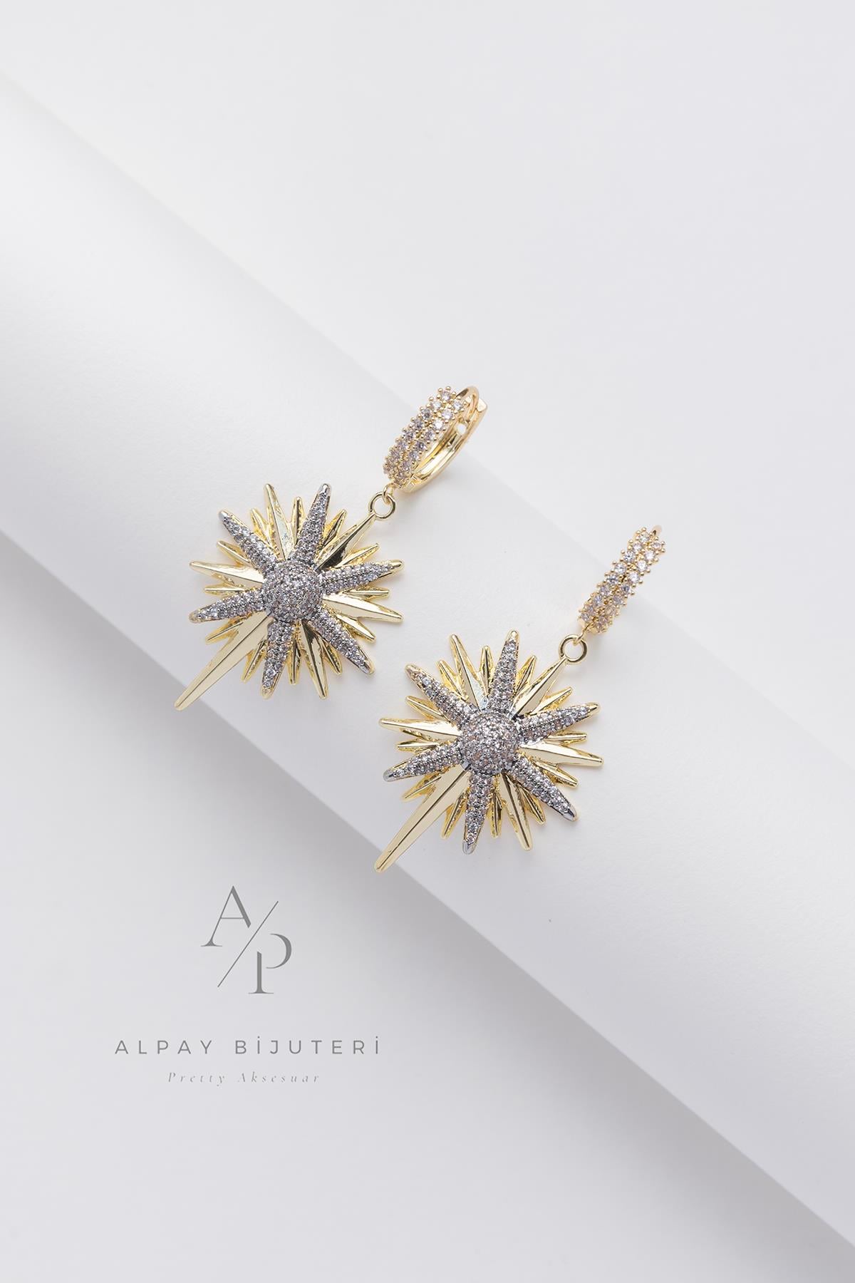 Zirkon Işıltı Sallantılı Küpe