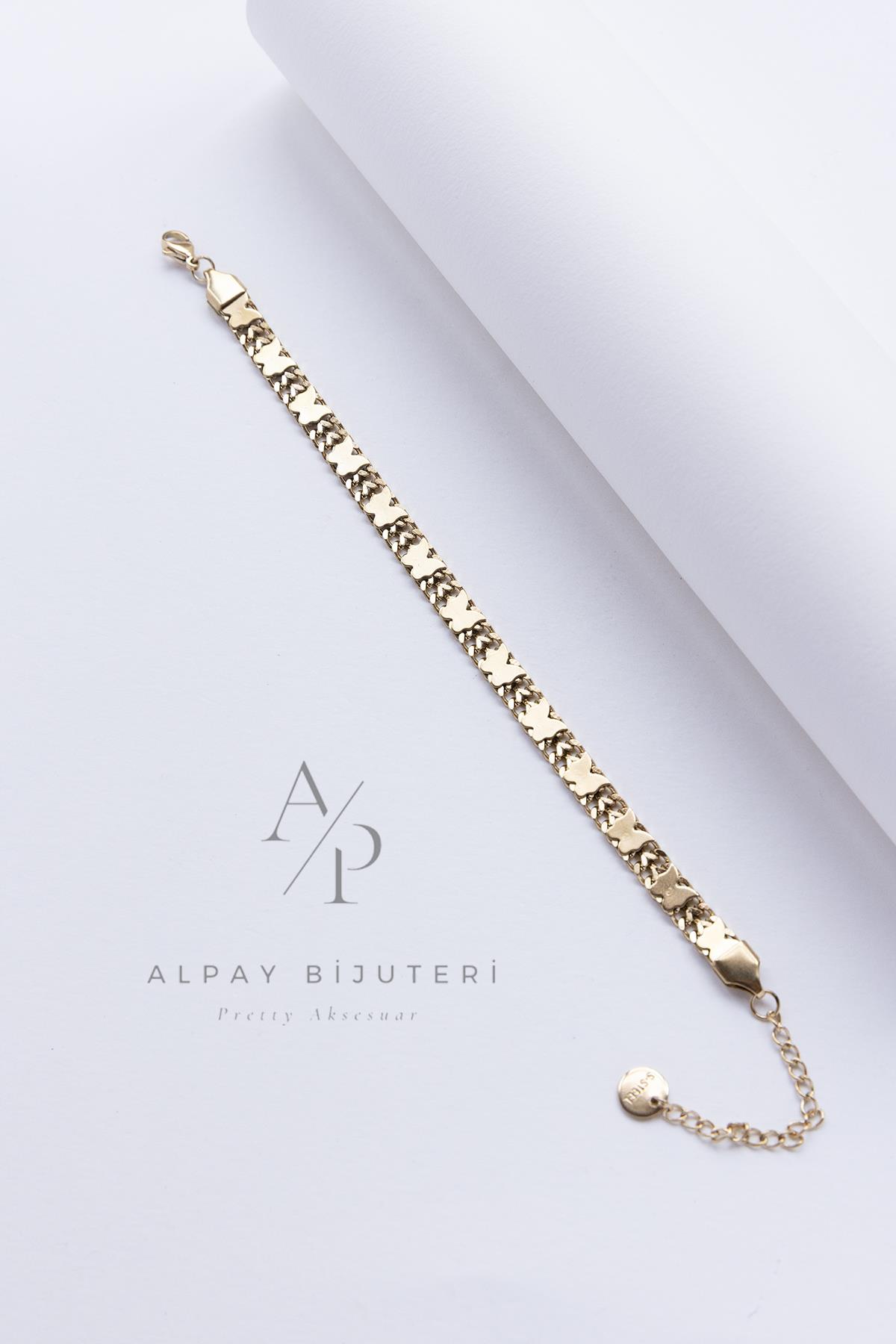 Kelebek Tasarım Çelik Bileklik