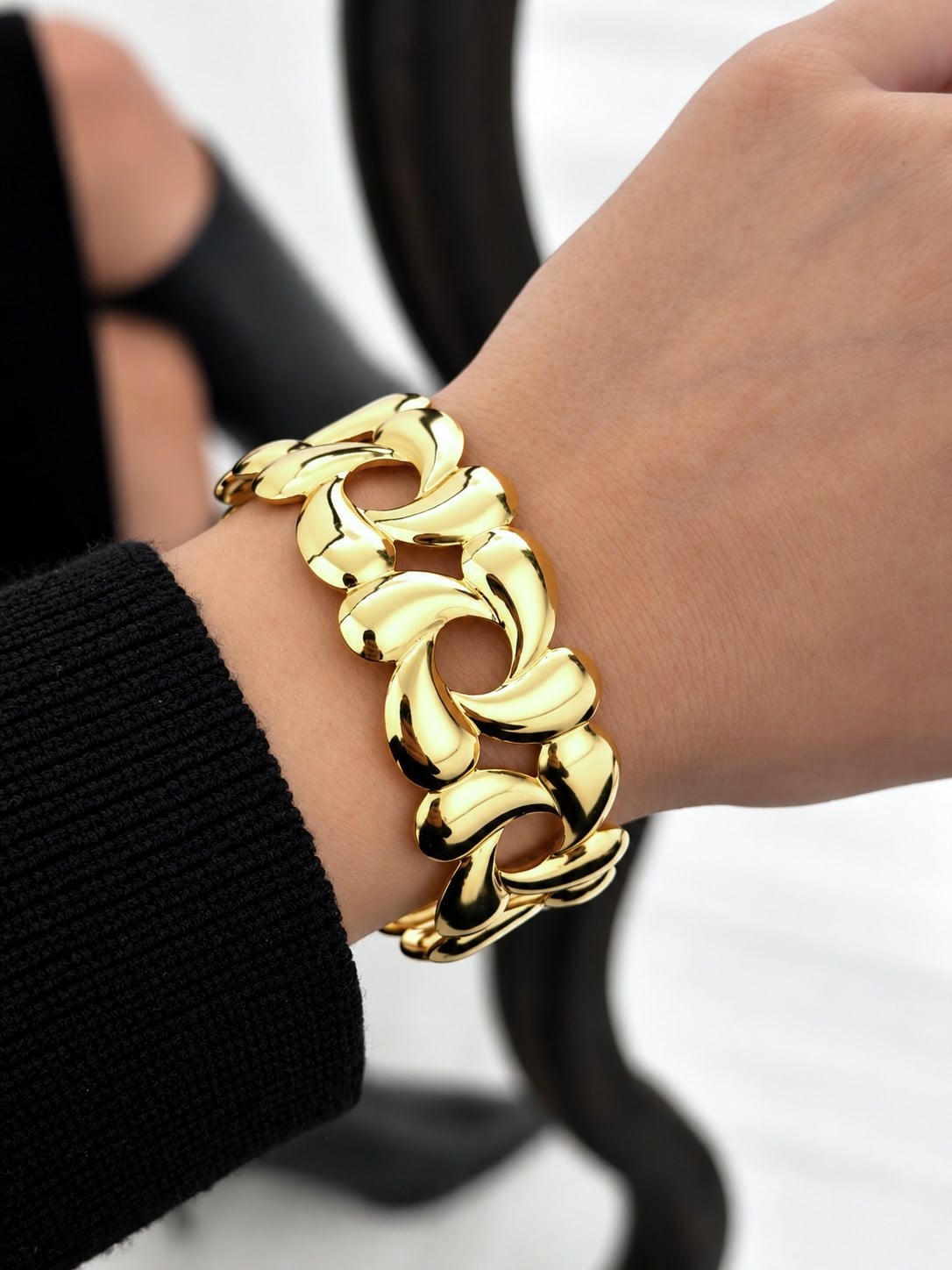 VIP Luxury Gold Kelepçe Bilezik