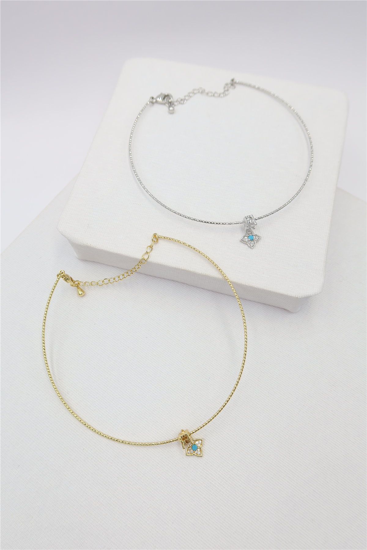 Charm Detaylı Çelik Misinalı Halhal