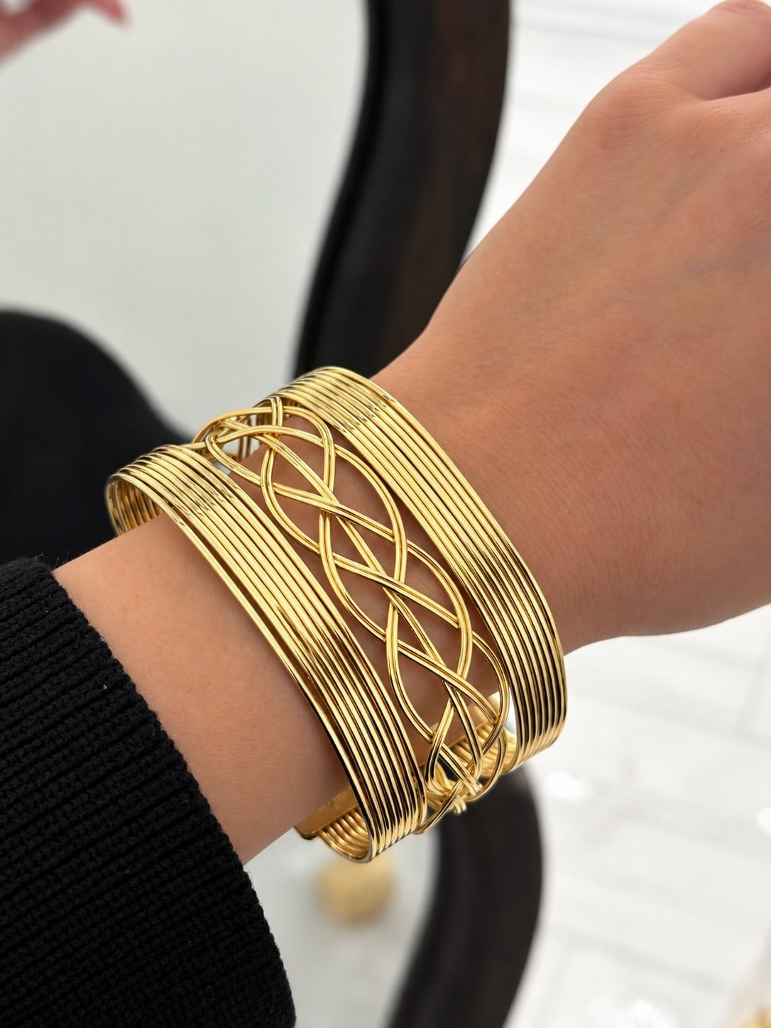 VIP Luxury Gold Kelepçe Bilezik