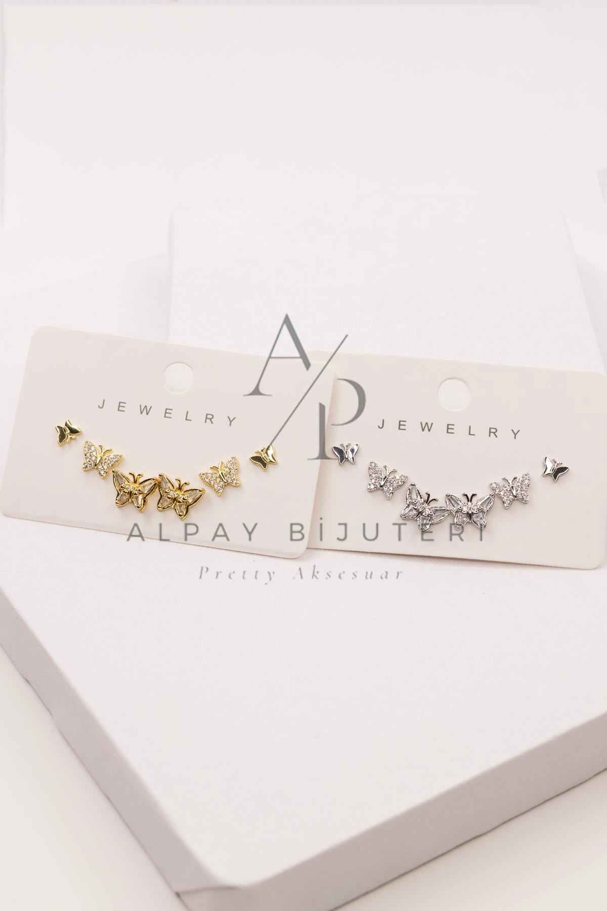 Altılı Şık Tasarım Küpe