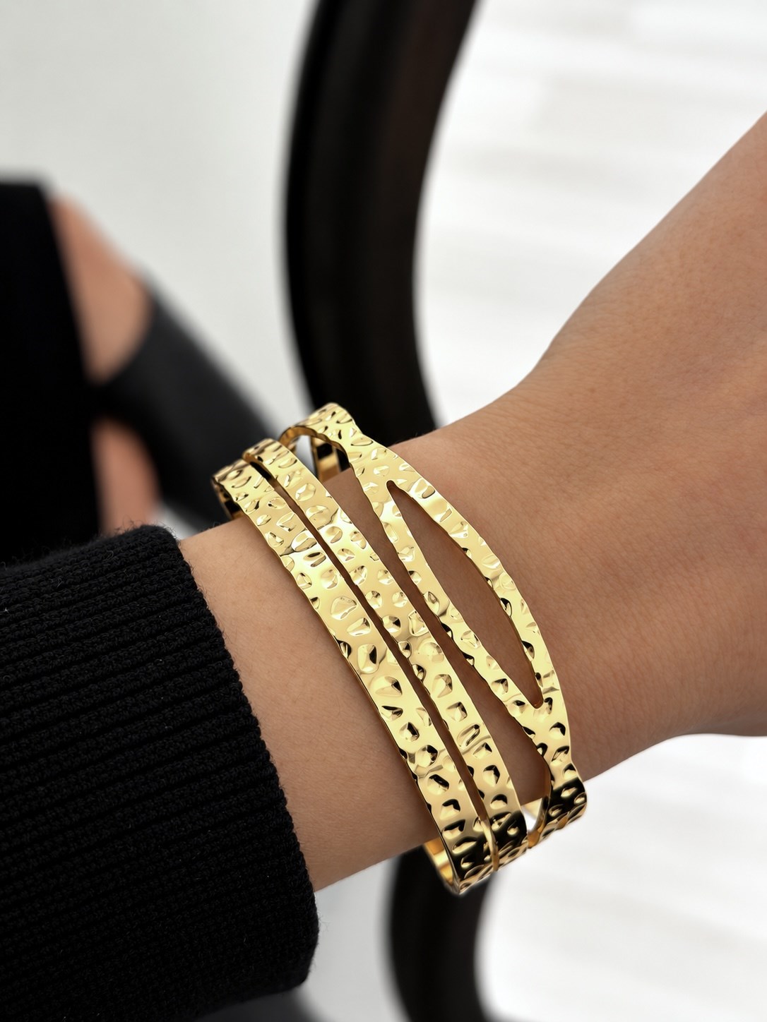VIP Luxury Gold Kelepçe Bilezik