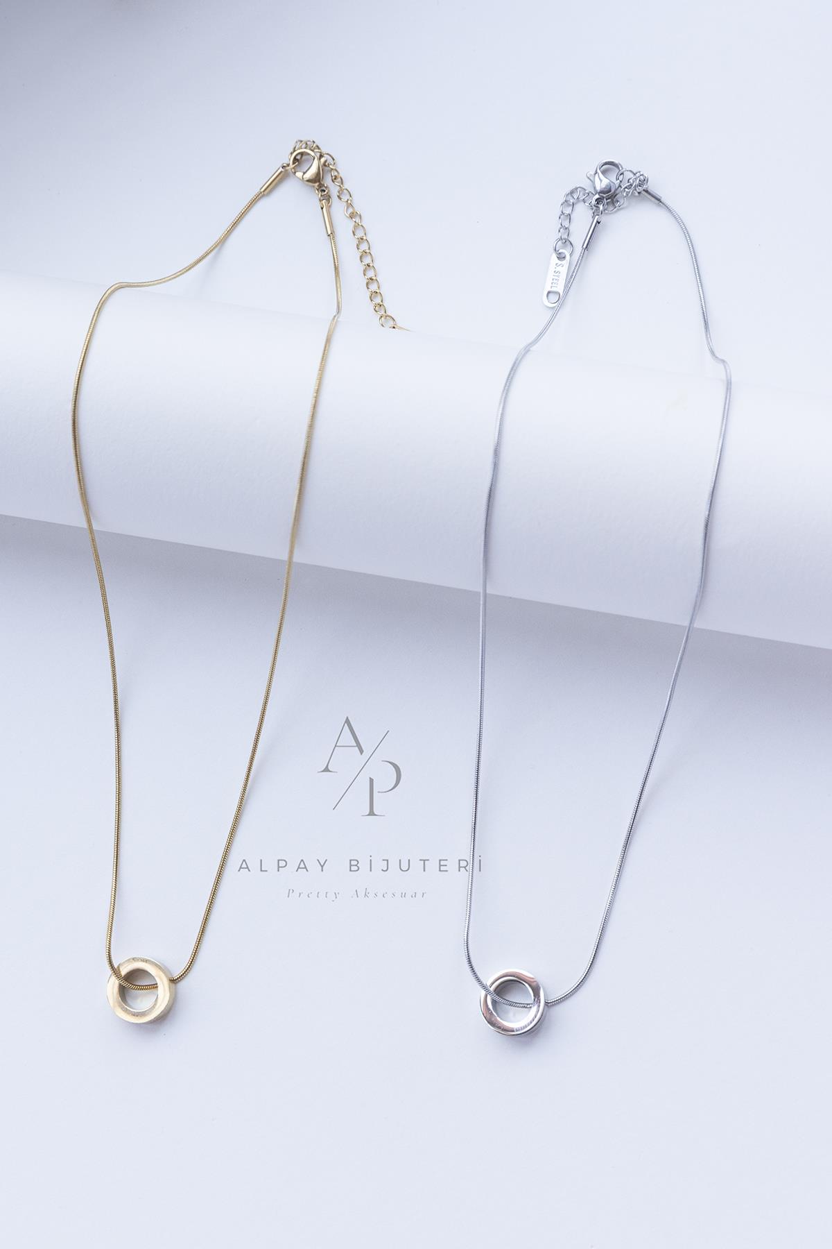 Yüzük Detay Çelik Kolye