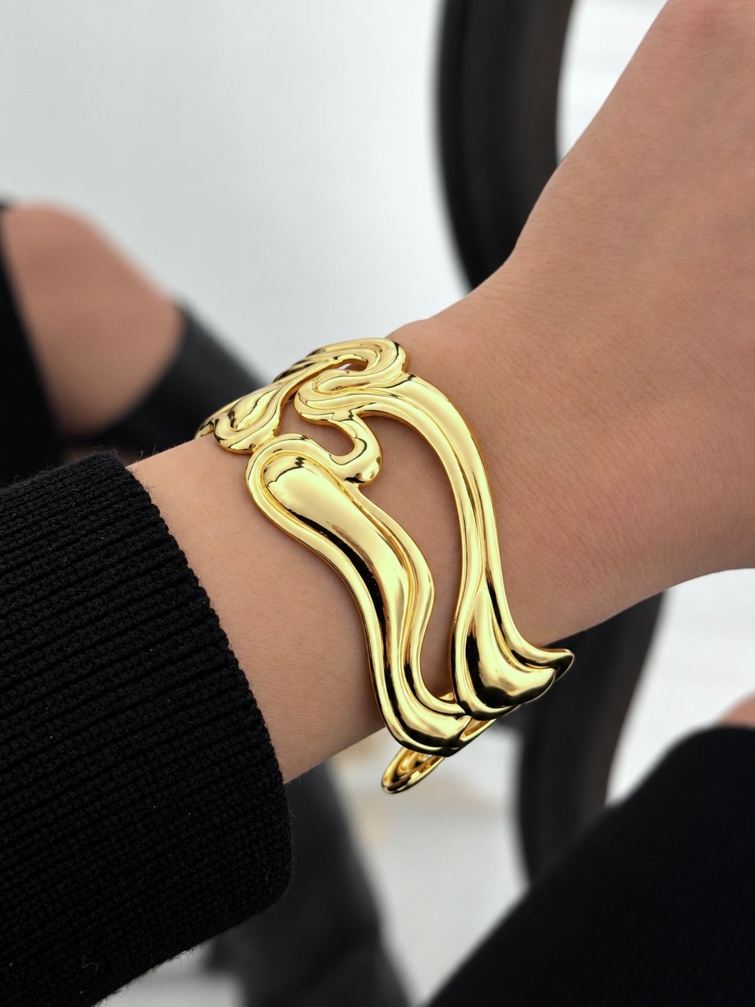 VIP Luxury Gold Kelepçe Bilezik
