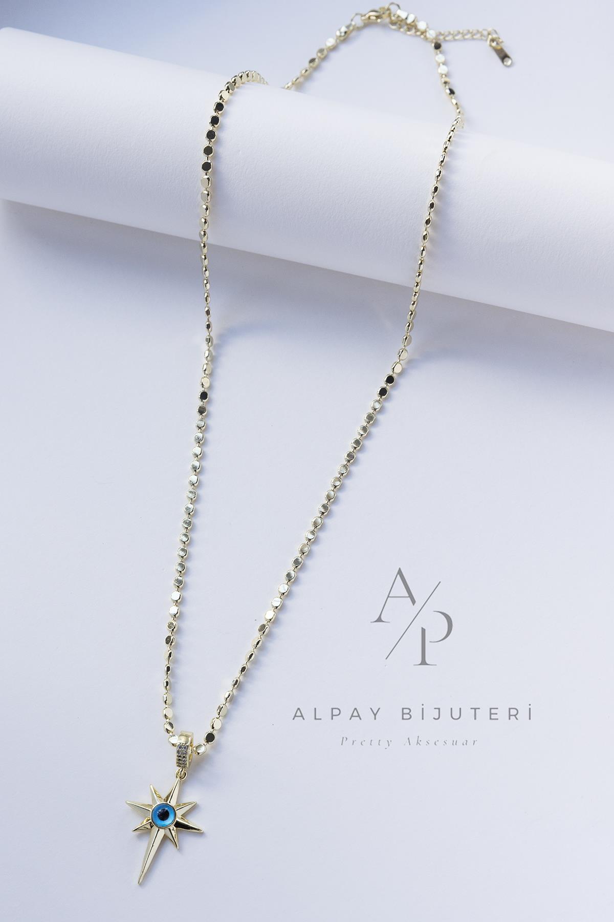 Gözbebek Işıltı Çelik Kolye