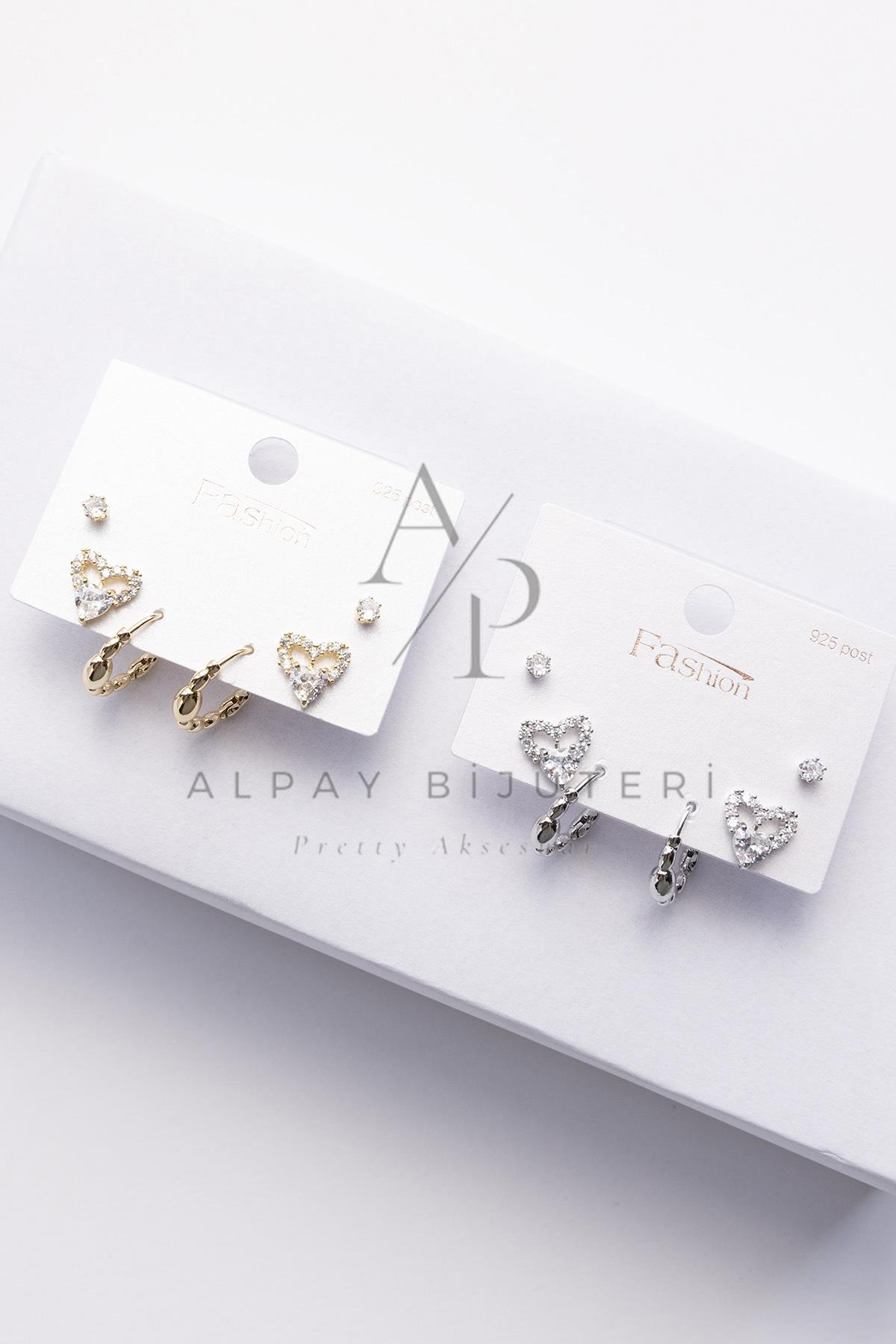 Altılı Şık Tasarım Küpe