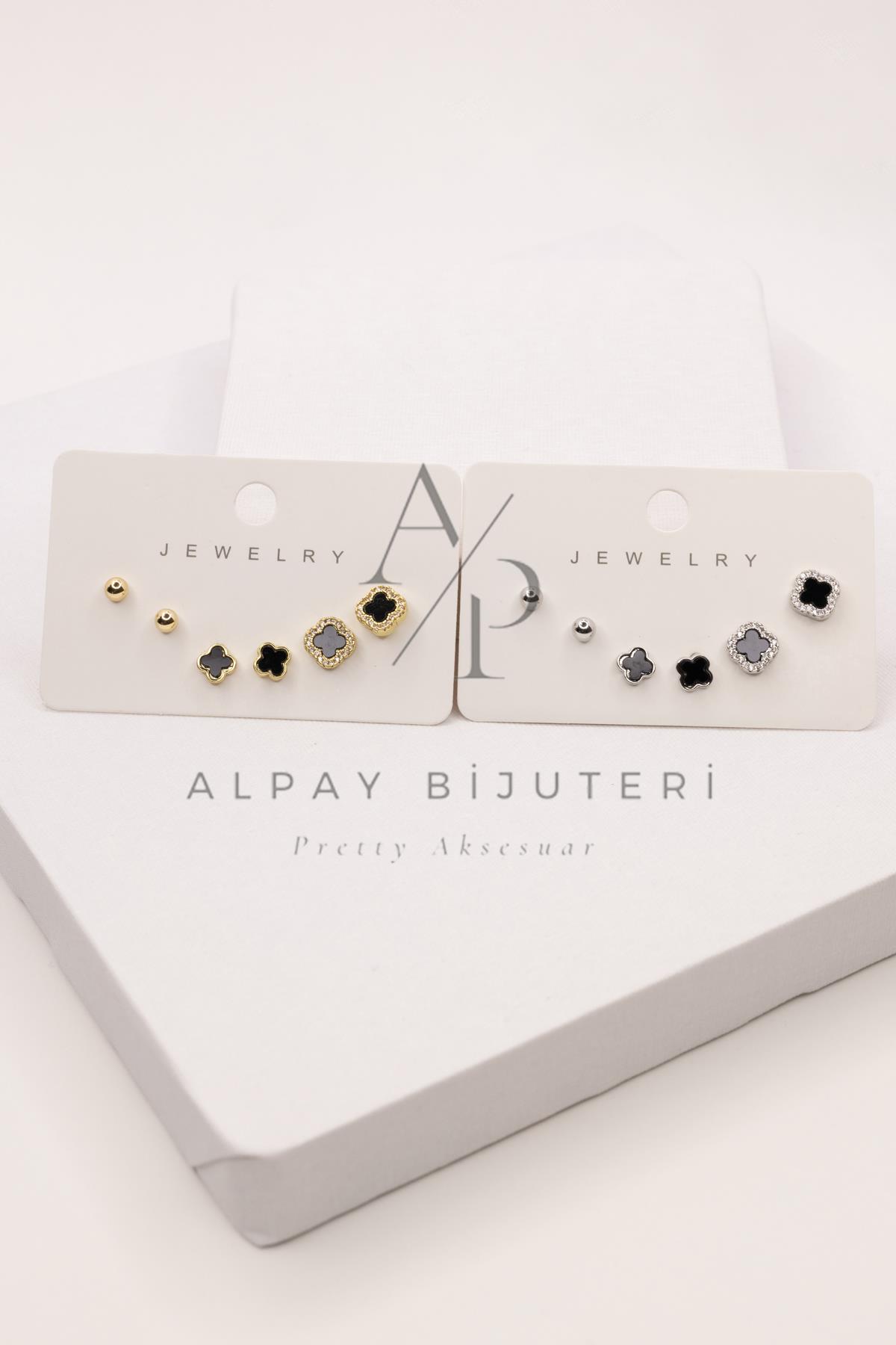 Altılı Şık Tasarım Küpe