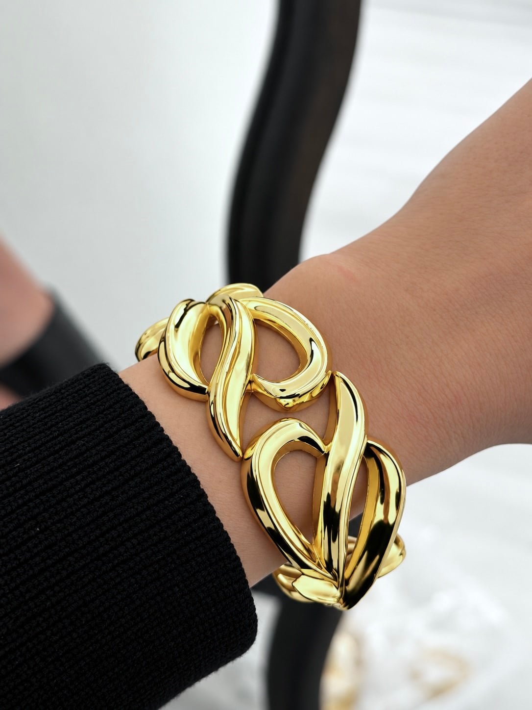 VIP Luxury Gold Kelepçe Bilezik