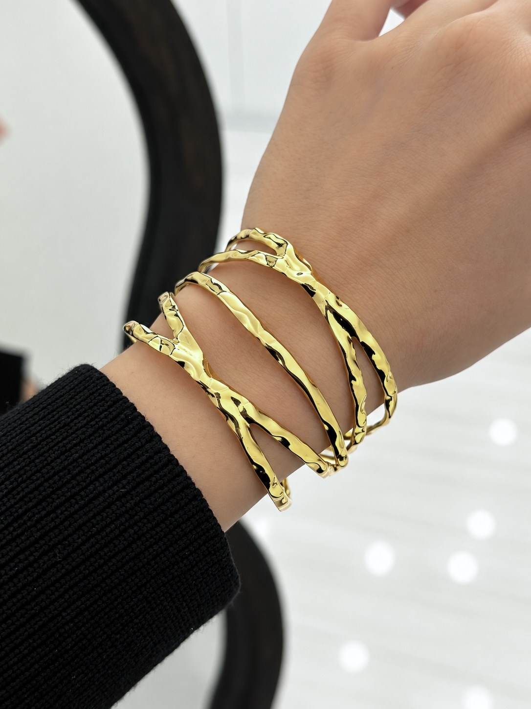 VIP Luxury Gold Kelepçe Bilezik