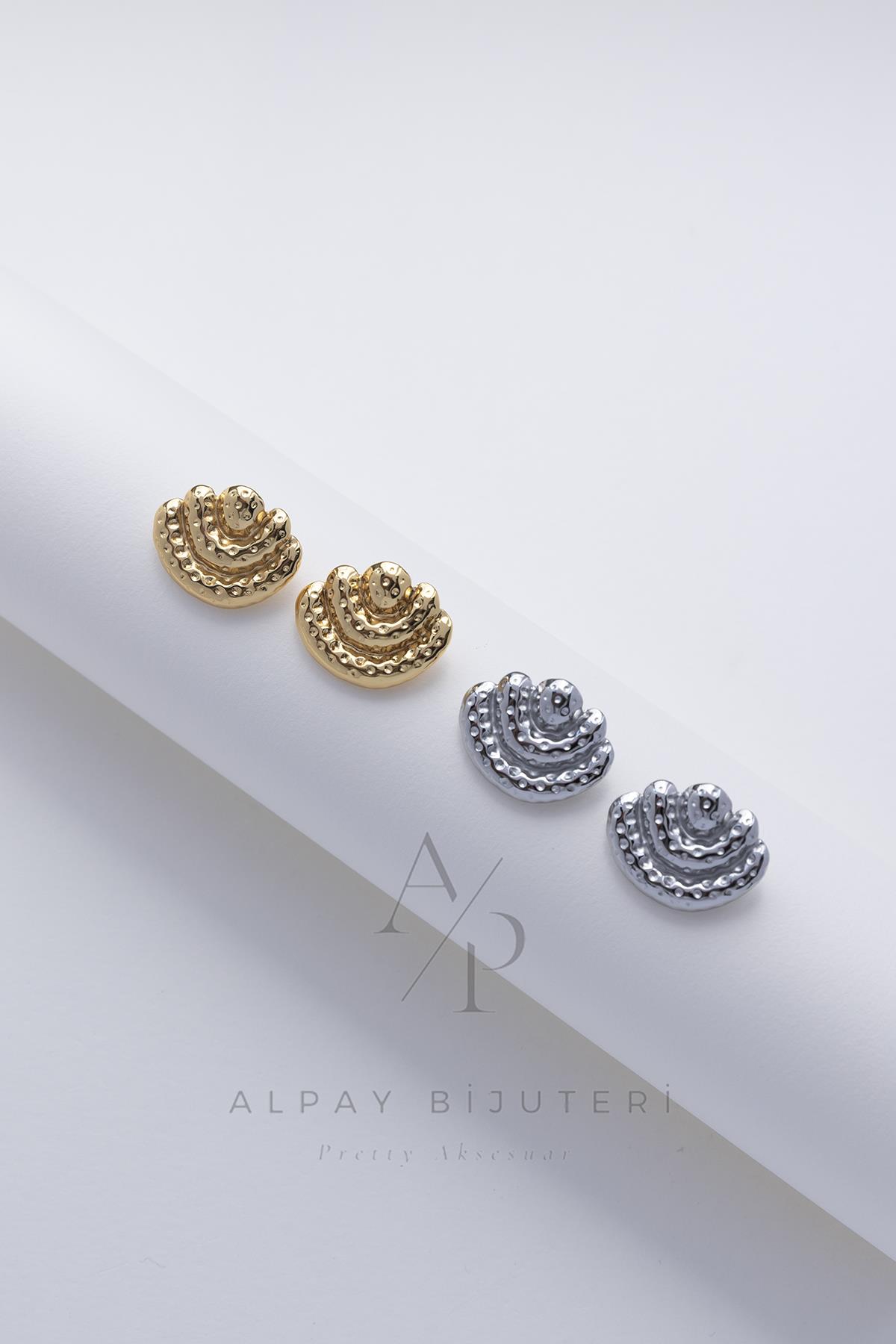 Noktasal Yarım Ay Çelik Küpe