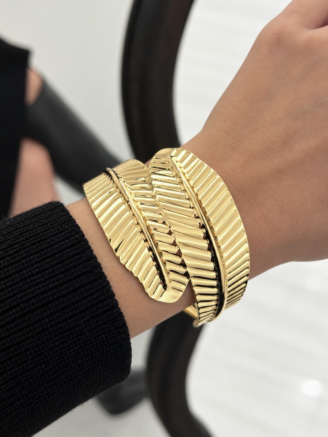 VIP Luxury Gold Kelepçe Bilezik