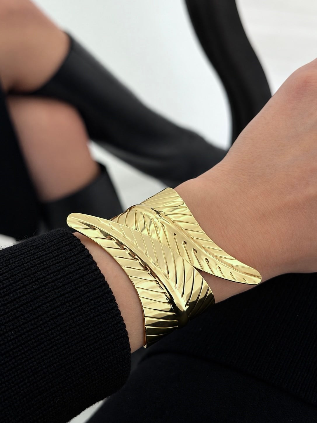 VIP Luxury Gold Kelepçe Bilezik