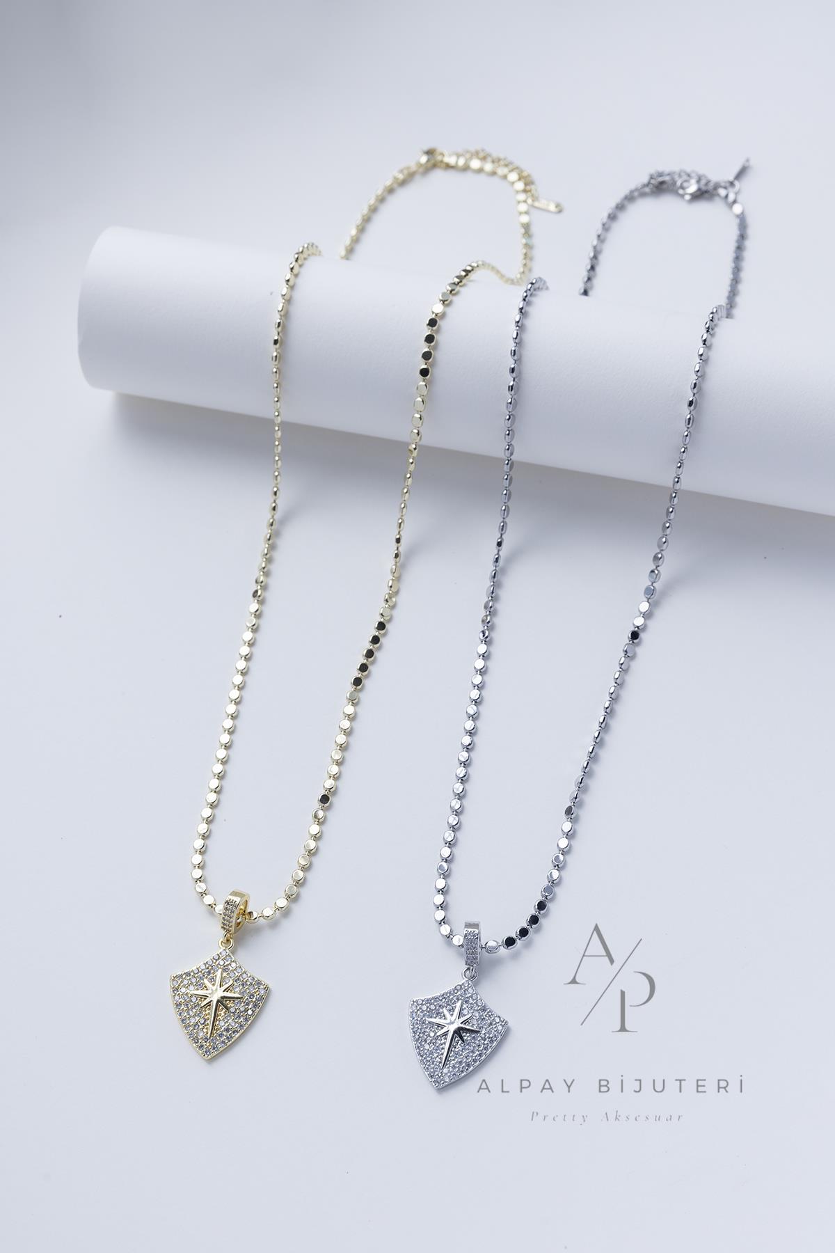 Işıltı Sembol Çelik Kolye