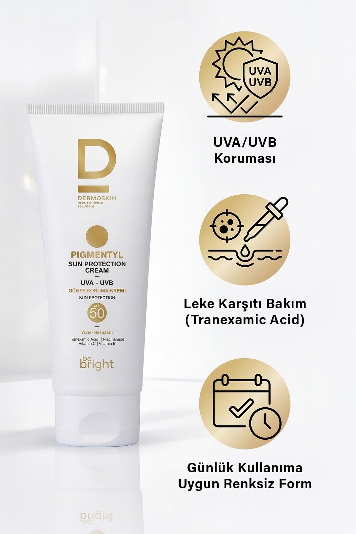 2'li Be Bright Pigmentyl SPF 50+ | UVA & UVB Koruyucu | Leke Karşıtı Güneş Kremi | 75+75 ml