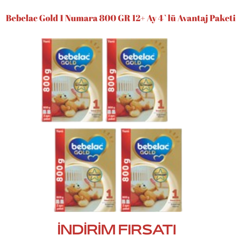 Bebelac Gold 1 Numara 800 GR 12+ Ay 4`lü Avantaj Paketi 