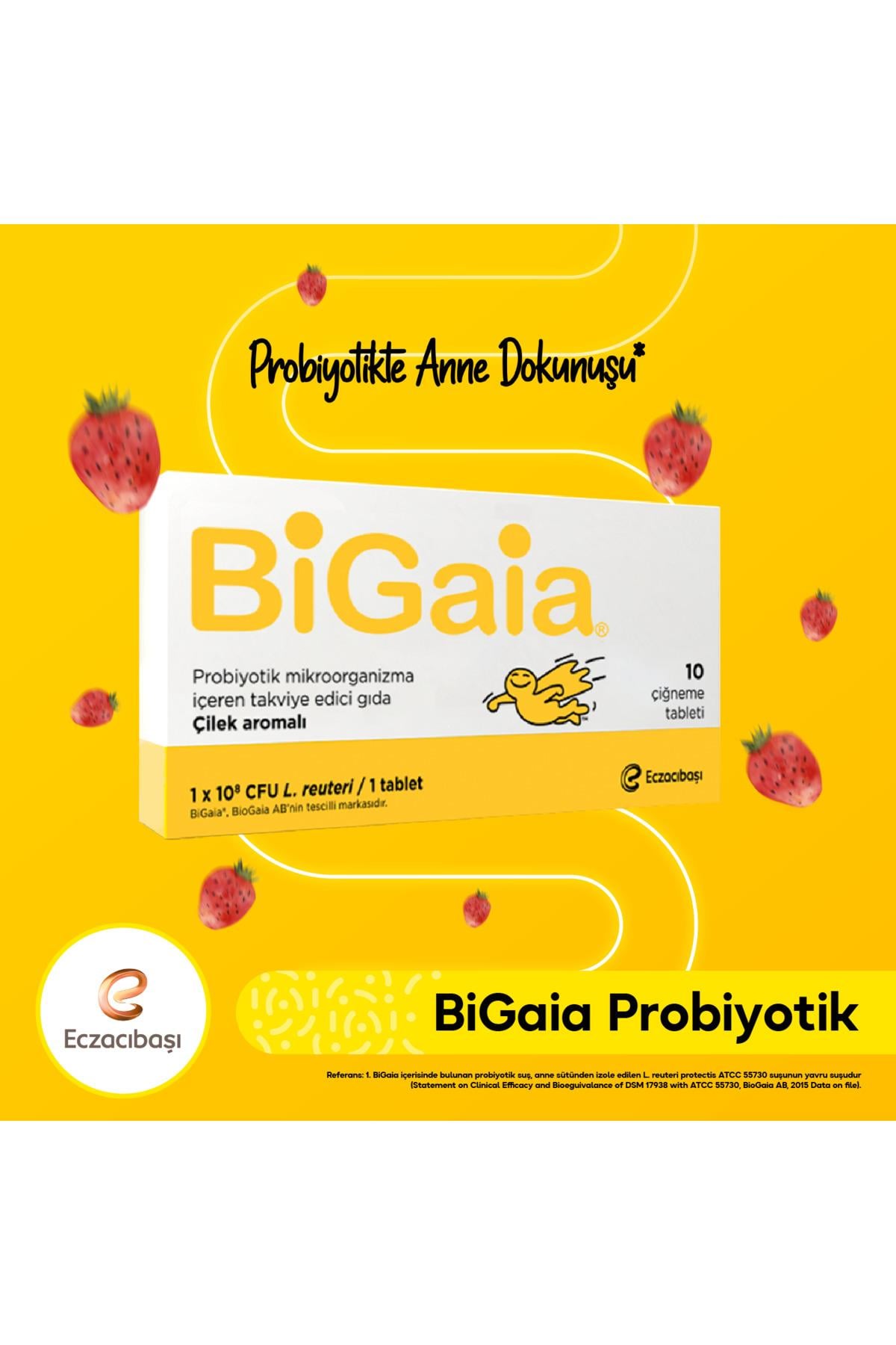 Bigaia Probiyotik Çilek Aromalı Çiğneme 10 Tablet
