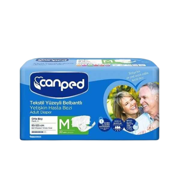 Canped Tekstil Yüzeyli Belbantlı Medium 30 Adet