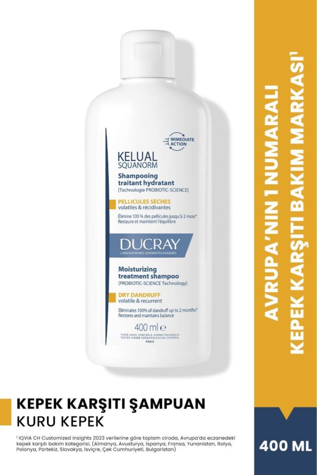 Ducray Kelual Squanorm Yağlı Şaçlar için 400 ml Kepek Şampuanı