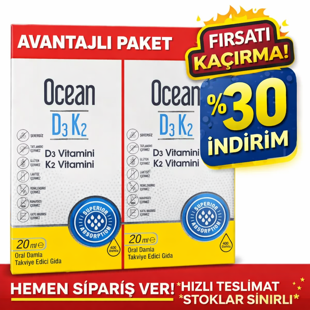 Orzax Ocean Kofre Vitamin D3+K2 20 ml ( 1 Adet )