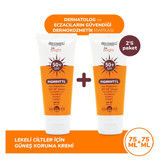 Dermoskin Be Bright Pigmentyl Güneş Kremi SPF50+ 75 ml - İkili Kofre