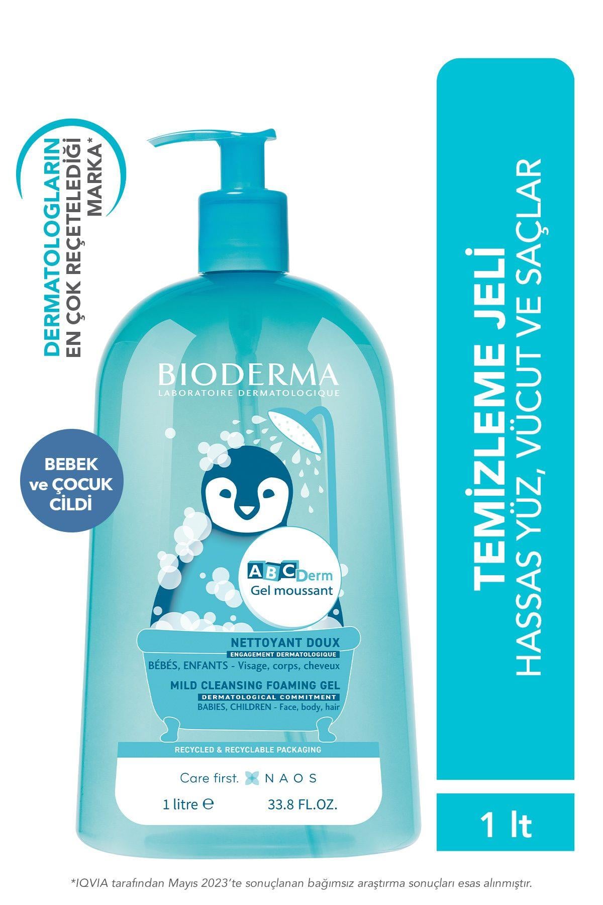 Bioderma ABCDerm Bebek ve Çocuk Yüz, Saç, Vücut Şampuanı 1 Lt Normal ve Kuru Ciltler, Dermatolojik Tuzsuz