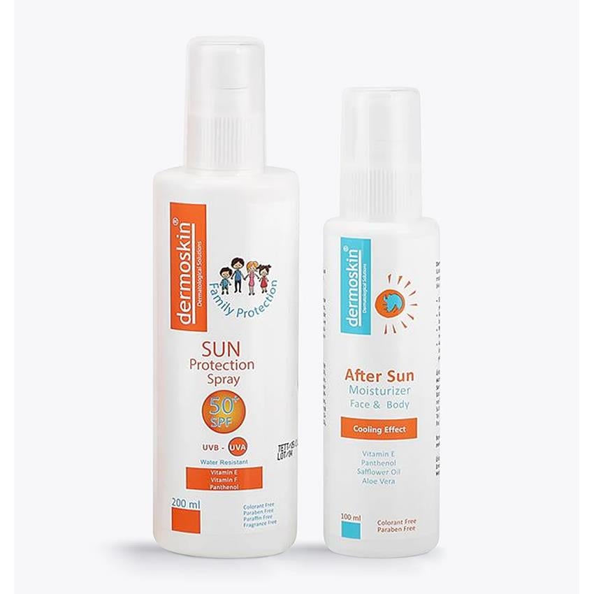 Dermoskin Aile Boyu Güneş Koruyucu Sprey Spf50 200 ml After Sun 100 ml Hediye