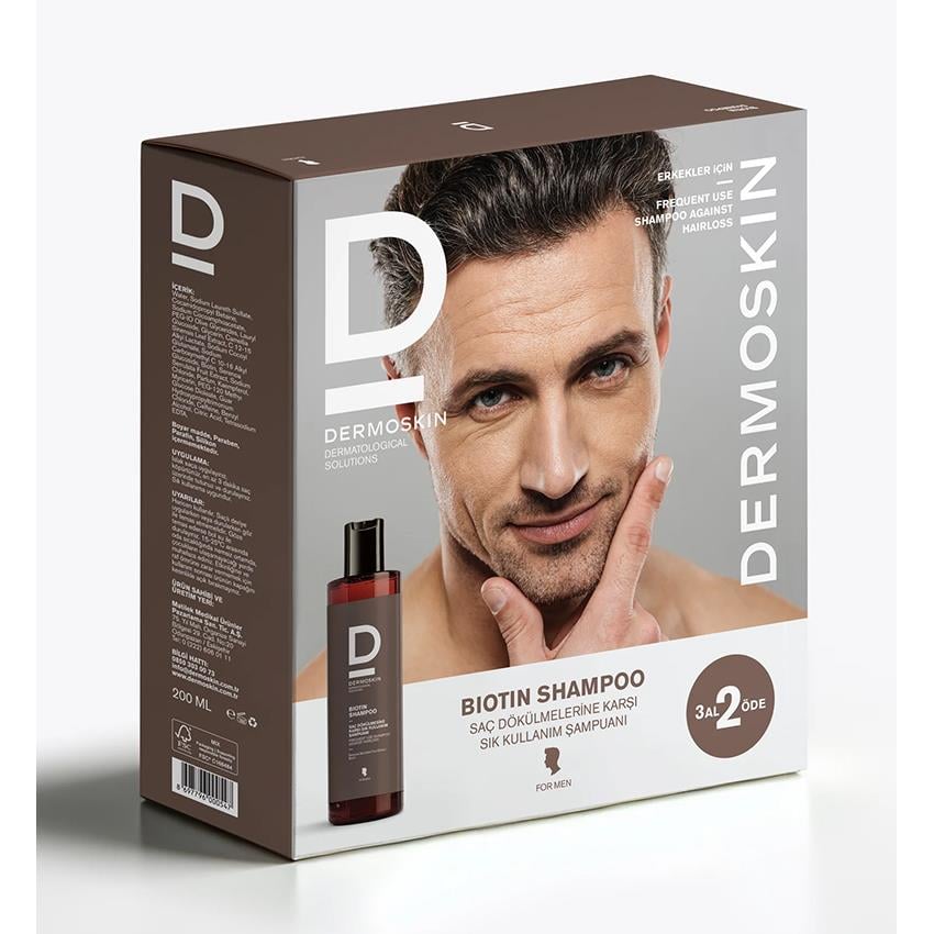 Dermoskin Avantajlı Paket Erkekler İçin Biotin Şampuan 3 Al 2 Öde