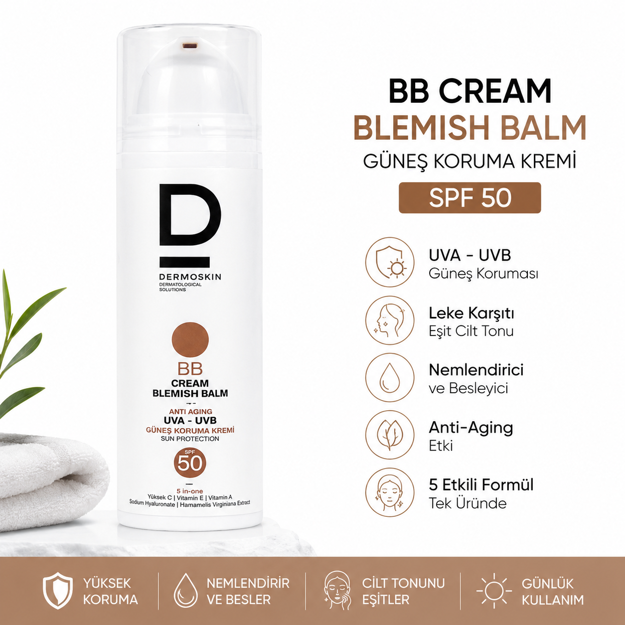 Dermoskin BB Krem 5'i Bir Arada 50 ml