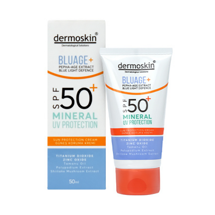 Dermoskin Bluage (Mavi Işık Korumalı) SPF50 Mineral Güneş Kremi 50ml
