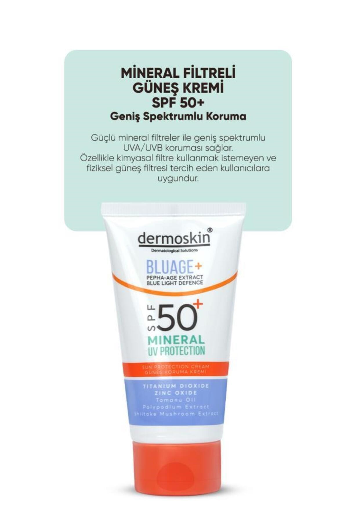 Dermoskin Bluage Mineral Filtreli SPF50 Güneş Kremi 50 ml