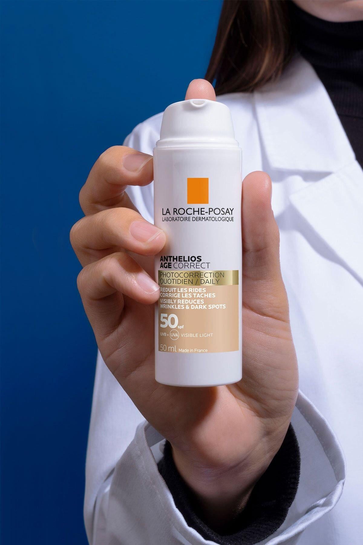 La Roche Posay Anthelios Age Correct Spf50 Renkli Kapatıcı Özelliğe Sahip Yüz Güneş Kremi 50 ml