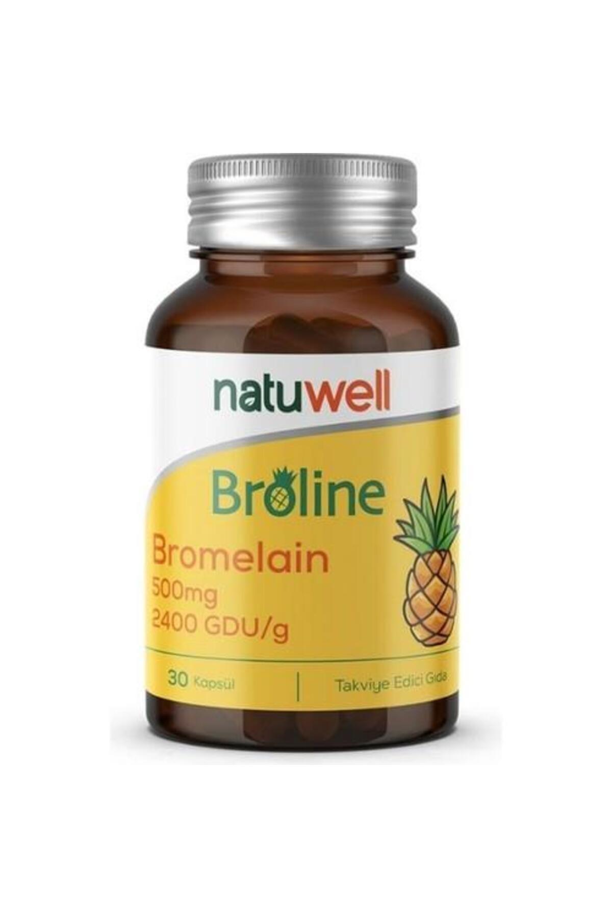 Natuwell Broline Bromelain 500 Mg 2400 Gdu 30 Kapsül.
