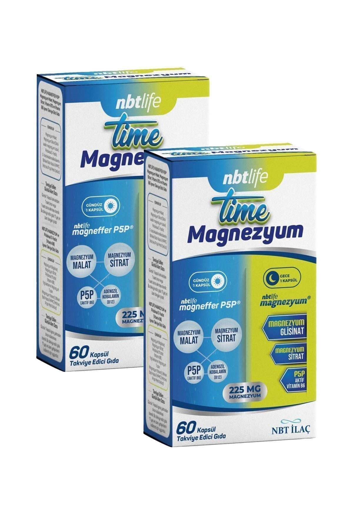 Nbt Life Time Magnezyum 60 Kapsül 2'li