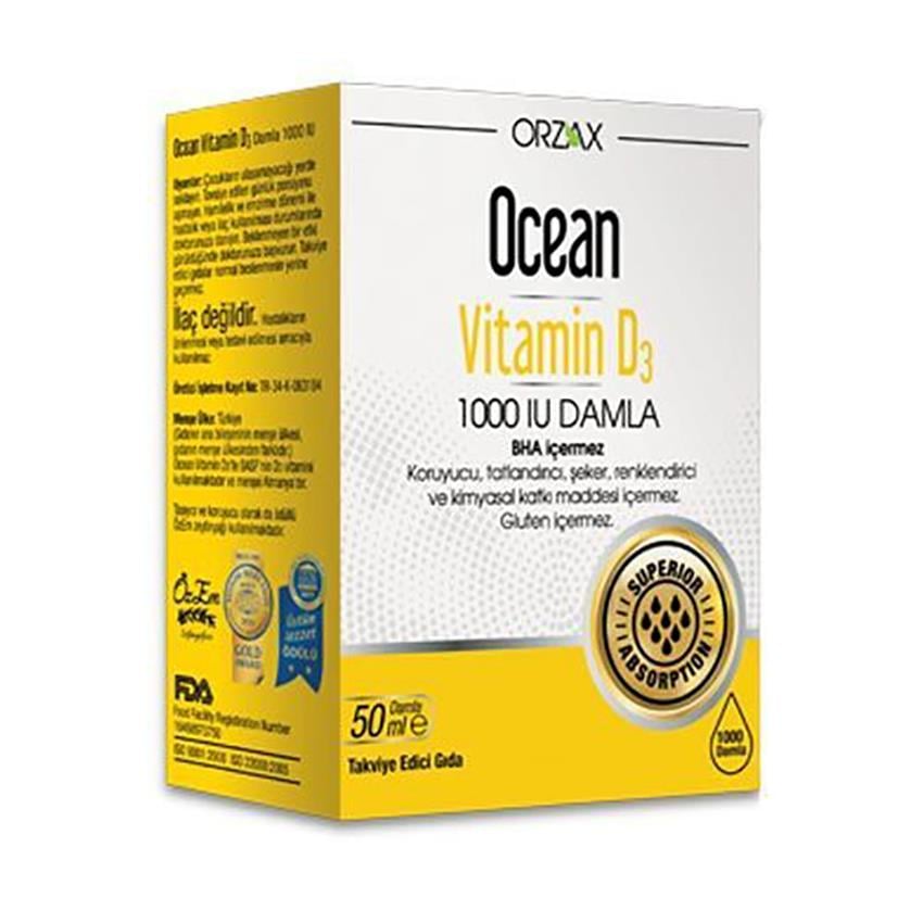 Ocean Vitamin D3 Damla 1000 Iu 50 ml