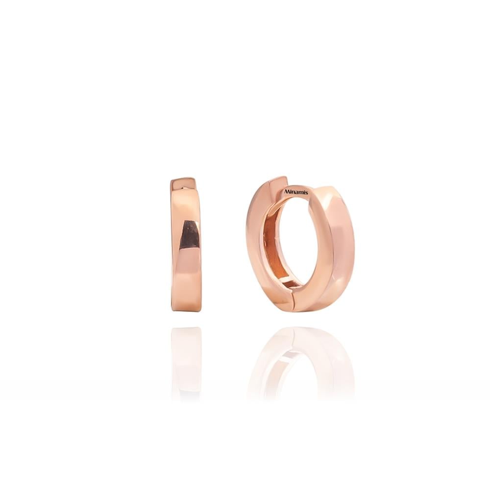 Rose Gold Kaplama Köşeli Halka Küpe Rose