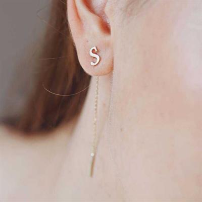 Harf Sallantılı 925 Ayar Gümüş Küpe