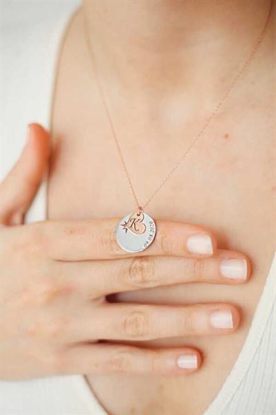 Kalpli Plaka 925 Ayar Gümüş Kolye