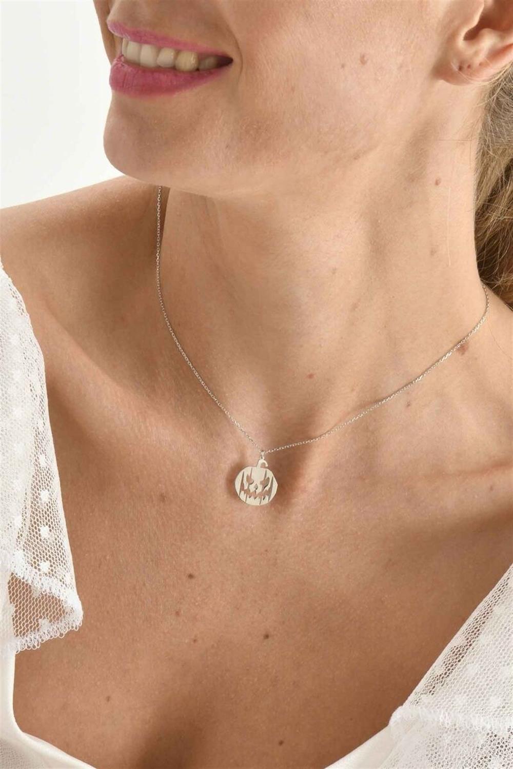 Bal Kabağı 925 Ayar Gümüş Kolye