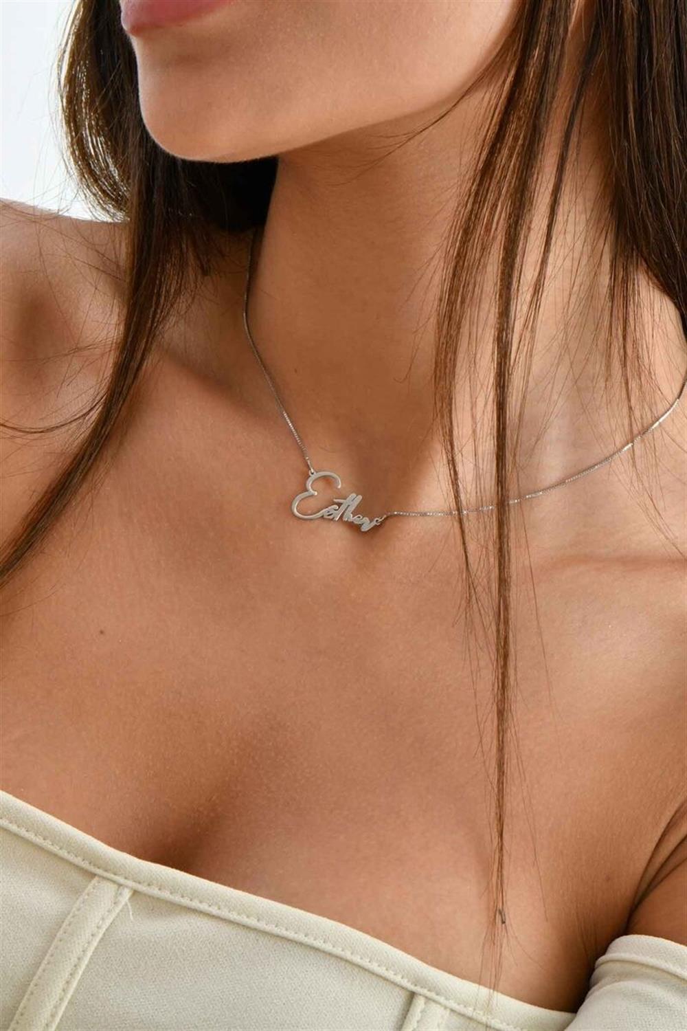 İsim 925 Ayar Gümüş Kolye