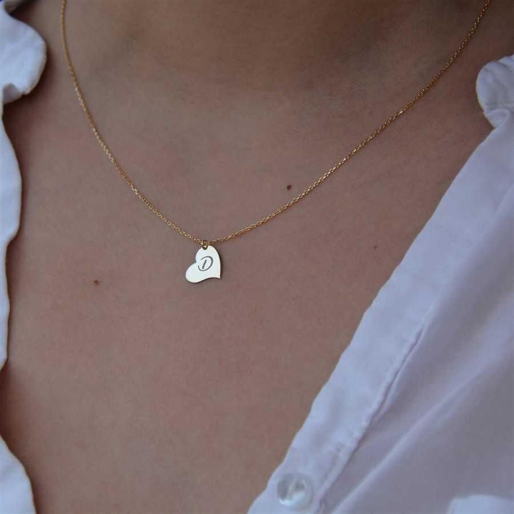 Minimal Kalpli Kişiye Özel 925 Ayar Gümüş Kolye